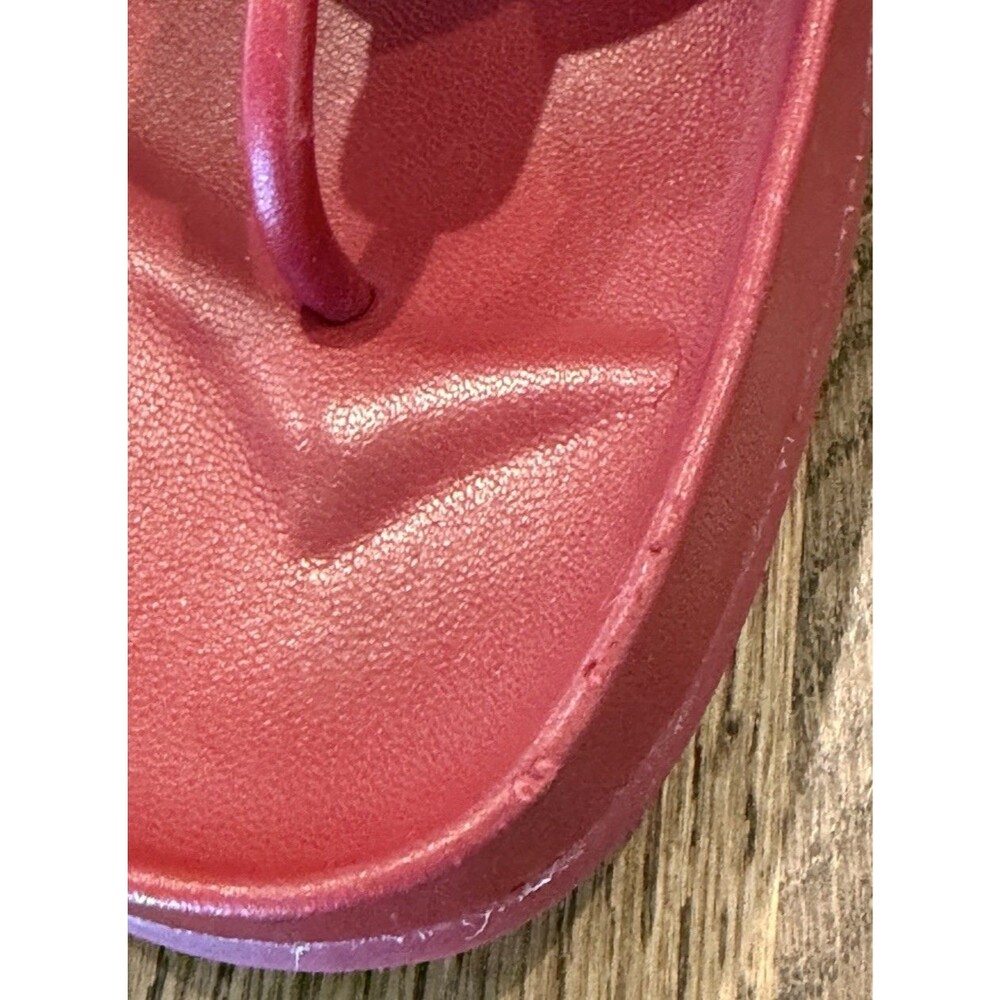 Tory Burch Miller Cloud Leather Thong Sandals Women’s Size 8 Red Logo Comfort - Picture 9 of 9